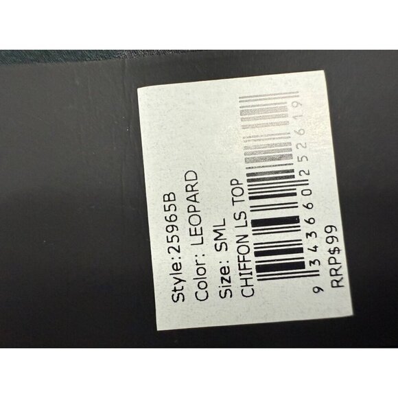 One Teaspoon Top Leopard Chiffon for Layering Black Gray Size S - Picture 12 of 12